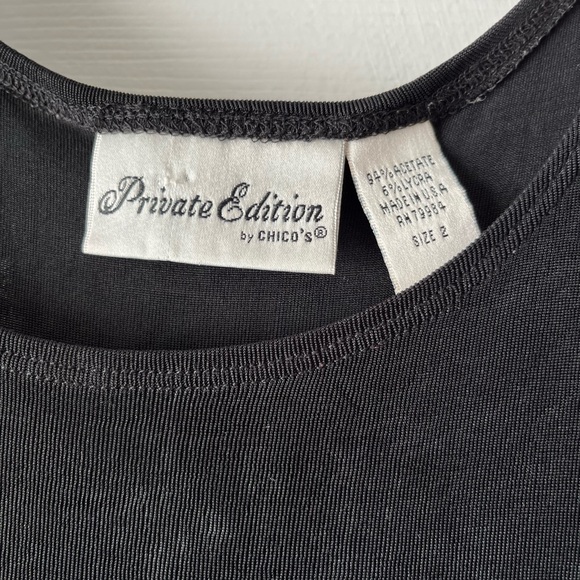 Chico’s Private Edition Black Tank Top Size 2 - Picture 3 of 5